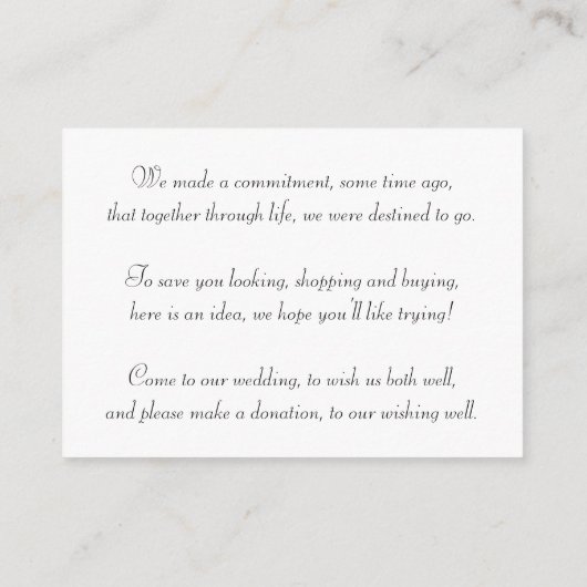 Zwart, Wit, Blauw Damast bruiloft wensen goed Informatiekaartje (Achterkant)