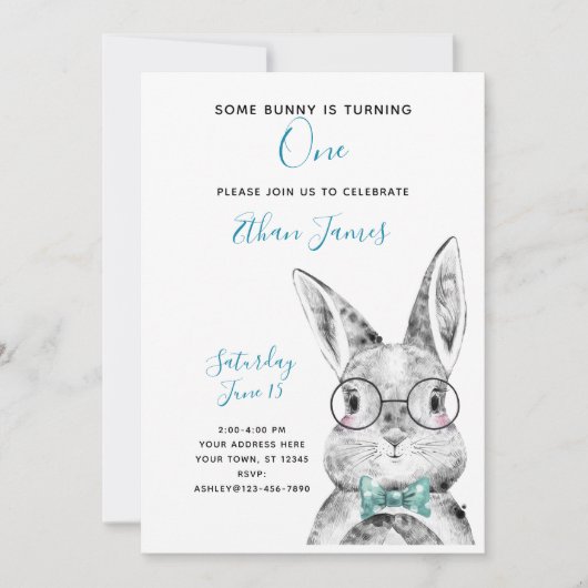 Zwart-wit blauw Een cent per dag Kaart (Voorkant)