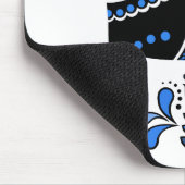 Zwart/wit/blauw Folk Dala paard/Folk Friesian Muismat (Hoek)