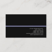 Zwart wit blauw licht aantrekkelijk Visitekaartje (Achterkant)