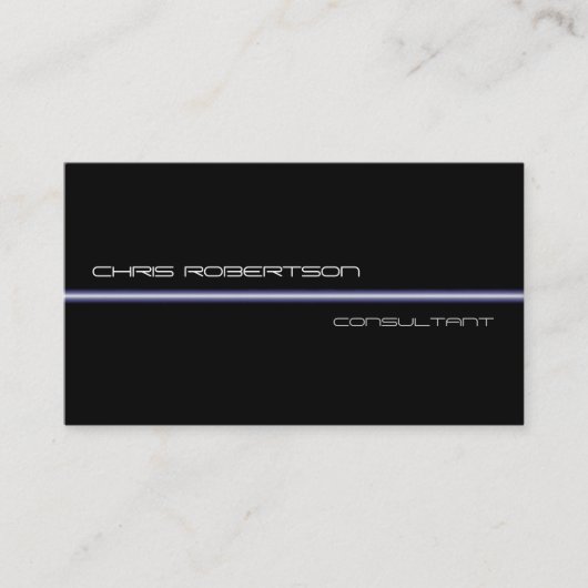 Zwart wit blauw licht aantrekkelijk Visitekaartje (Voorkant)