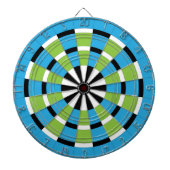 Zwart Wit Blauw & Limoen Dartboard Dartbord (Voorkant)
