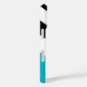 Zwart, Wit, Blauw Modern Stripe, Naam Case-Mate iPhone Case (Achterkant / Rechts)