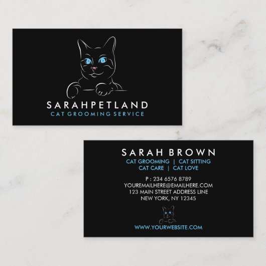 Zwart-wit blauw oog visitekaartje (Voorkant / Achterkant)