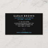 Zwart-wit blauw oog visitekaartje (Achterkant)