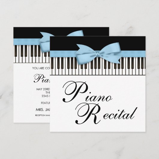 Zwart Wit Blauw Piano Keys Overweging Kaart (Voorkant / Achterkant)