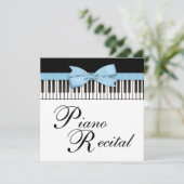 Zwart Wit Blauw Piano Keys Overweging Kaart (Staand voorkant)