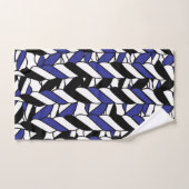 Zwart Wit Blauw Rope Stripes Bad Handdoek (Handdoek)