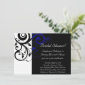 Zwart, Wit, Blauw Swirl Vrijgezellenfeest / Algeme Kaart (Staand voorkant)