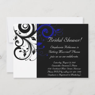 Zwart, Wit, Blauw Swirl Vrijgezellenfeest / Algeme Kaart