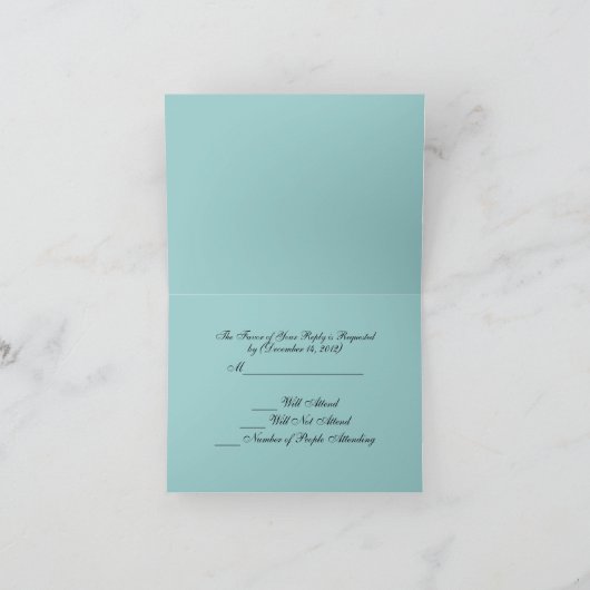 Zwart Wit Blauw Toile RSVP Antwoorden Kaarten (Binnen)