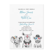 Zwart Wit Blauw Wild One Boy's Verjaardagsfeest