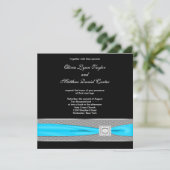 Zwart Wit Blauwgroen Blauw Blauwgroen Zwart Trouwe Kaart (Staand voorkant)