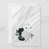 Zwart wit blauwgroen blauw geometrisch verjaardags kaart (Achterkant)