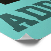 Zwart wit Blauwgroen blauw Voetbal Aangepaste naam Poster (Hoek)