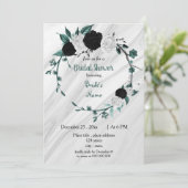 Zwart wit blauwgroen blauw vrijgezellenfeest kaart (Staand voorkant)