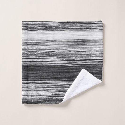 Zwart-wit Blended Lines Abstract Bad Handdoek (Wasdoekje)