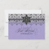 Zwart wit, blik zilver, vet Mitzvah RSVP (Voorkant)