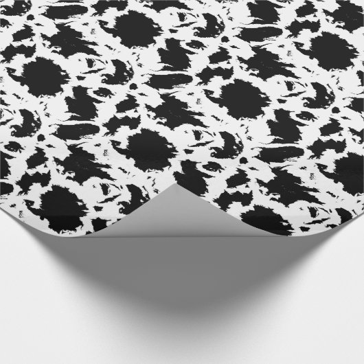 Zwart-wit Blobs Wrapping Paper Cadeaupapier (Hoek)