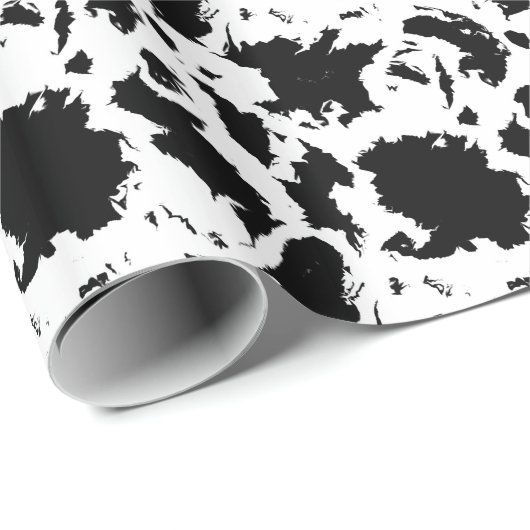 Zwart-wit Blobs Wrapping Paper Cadeaupapier (Rol Hoek)