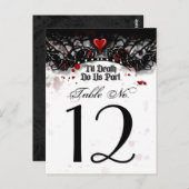 Zwart Wit Bloed Splatter Til Death Tafel Nummer Briefkaart (Voorkant / Achterkant)