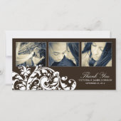 ZWART-WIT BLOEIEN | BRUILOFT BEDANKT KAART (Voorkant)
