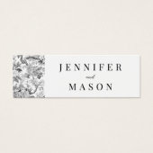 Zwart wit bloem bruiloft QR register insert kaart (Voorkant)