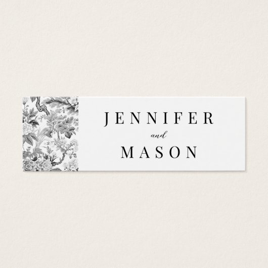 Zwart wit bloem bruiloft QR register insert kaart (Voorkant)