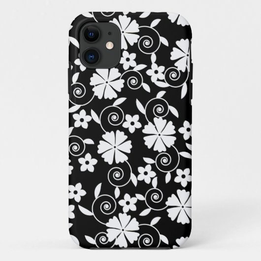 Zwart wit bloem Case-Mate iPhone case (Achterkant)