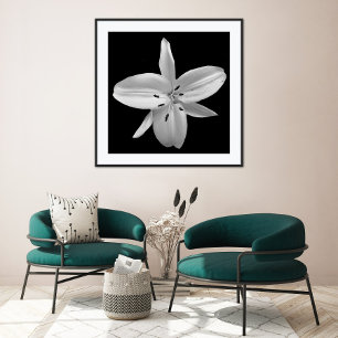 Zwart-Wit Bloem Fotografie Poster