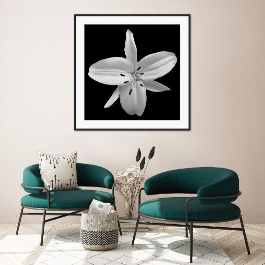 Zwart-Wit Bloem Fotografie Poster