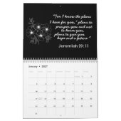 ZWART-WIT BLOEM KUNST LIJN BIJBEL VERS KALENDER (Jan 2027)