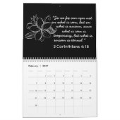ZWART-WIT BLOEM KUNST LIJN BIJBEL VERS KALENDER (Feb 2027)