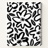 Zwart-wit bloem modern recept notitieboek (Achterkant)