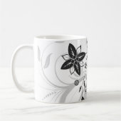 Zwart-wit bloem mok (Links)
