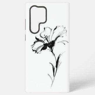 Zwart-wit bloem samsung galaxy hoesje