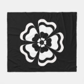 Zwart Wit Bloem Vorm Monogram Fleece Deken (Voorkant (Horizontaal))
