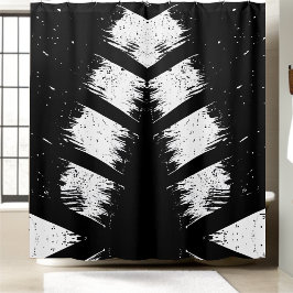 Zwart-wit Bloemblad Douchegordijn