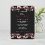 Zwart-wit bloemen 50ste huwelijksverjaardag kaart (Staand voorkant)