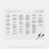 Zwart & Wit Bloemen Alfabetische Zitkaarten Acryl Bord (Voorkant)