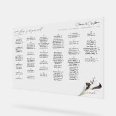 Zwart & Wit Bloemen Alfabetische Zitkaarten Acryl Bord (Hoek)