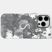 Zwart-wit Bloemen Artistieke Gepersonaliseerde Gif Case-Mate iPhone Case (Achterkant (horizontaal))
