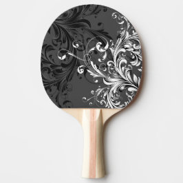 Zwart-wit Bloemen bloeien Tafeltennisbatje