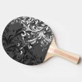 Zwart-wit Bloemen bloeien Tafeltennisbatje (Zijkant)