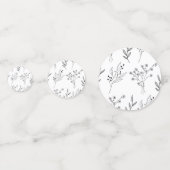 Zwart-wit Bloemen Boho Bruiloft Confetti (Achterkanten)