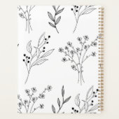 Zwart-wit Bloemen Boho Bruiloft Planner (Achterkant)