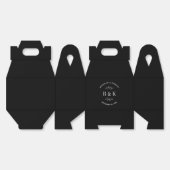 Zwart Wit Bloemen Botanisch Monogram Koppel Naam Bedankdoosjes (Ongevouwen)