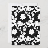 Zwart-wit bloemen bruiloft kaart (Achterkant)