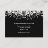 Zwart Wit Bloemen Bruiloft Matron of Honor Informatiekaartje (Voorkant)