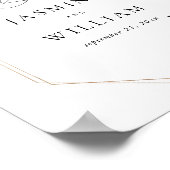 Zwart & Wit Bloemen Bruiloft Welkomstbord 2 Poster (Hoek)